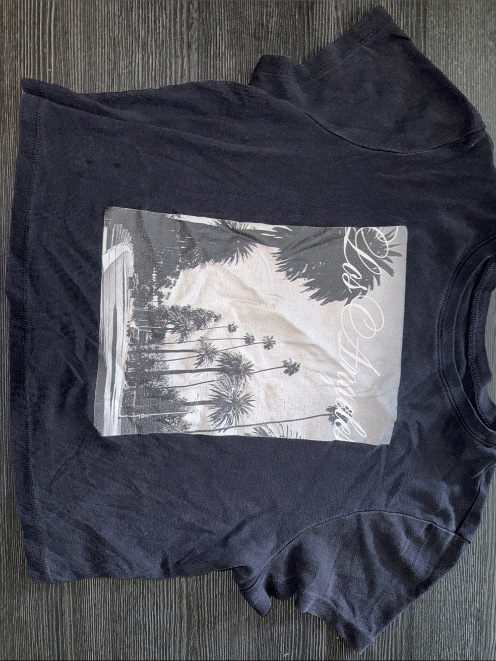 Black Graphic Palm Tree Baby Tee